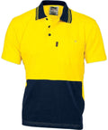 DNC Workwear Work Wear Yellow/Navy / 6XL DNC WORKWEAR Hi-Vis Cool-Breeze Cotton Jersey Short Sleeve Polo Shirt with Underarm Cotton Mesh 3845