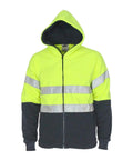 DNC Workwear Work Wear Yellow/Navy / 2XL DNC WORKWEAR Hi-Vis Full Zip Polar Fleece Hoodie with CSR Reflective Tape 3926