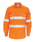 DNC Workwear Work Wear DNC WORKWEAR Hi-Vis Ripstop Cotton Cool Long Sleeve Shirt with CSR Reflective Tape 3590