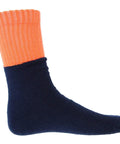 DNC Workwear Work Wear Orange/Navy / 2-5 DNC WORKWEAR Hi-Vis Two-Tone Acrylic 3 Pack Work Socks S123