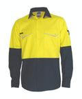 DNC Workwear Work Wear Yellow/Navy / XS DNC WORKWEAR Two-Tone Ripstop Cotton Cool Long Sleeve Shirt 3586
