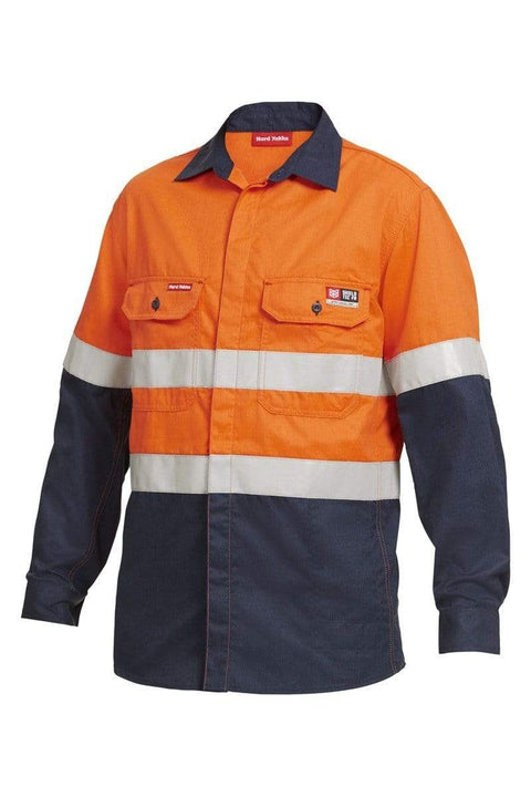 Hard Yakka Work Wear Orange/Navy / S Hard Yakka FR long sleeve shirt Y04350