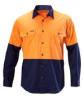 Hard Yakka Koolgear Hi-visibility Cotton Ventilated Shirt Y07558 Work Wear Hard Yakka Orange/Navy S 