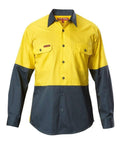 Hard Yakka Koolgear Hi-visibility Cotton Ventilated Shirt Y07558 Work Wear Hard Yakka Yellow/Green S 