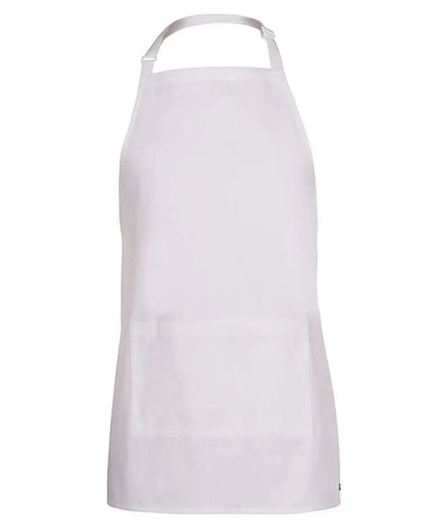 Jb's Wear Hospitality & Chefwear White BIB 65x71cm / 86 x 50cm JB'S Chef/Hospitality Apron with Pocket 5A