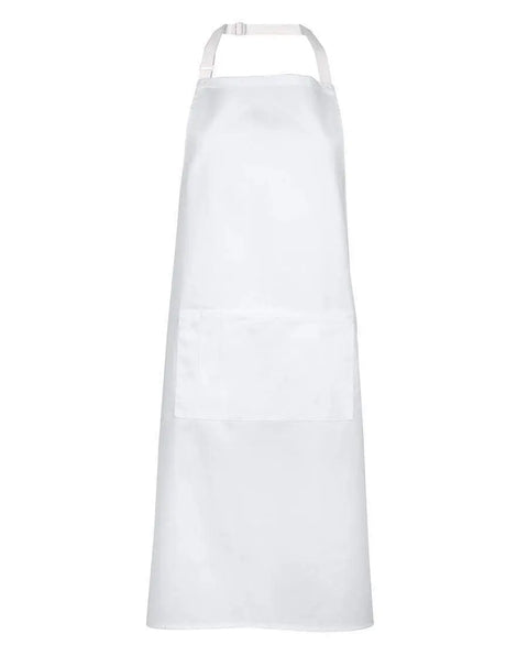 Jb's Wear Hospitality & Chefwear White BIB 86x93cm / 86 x 50cm JB'S Chef/Hospitality Apron with Pocket 5A