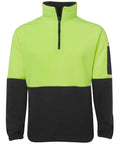 Jb's Wear Work Wear Lime/Black / S JB'S Hi-Vis 1/2 Zip Polar Fleece Sweat 6HVPF