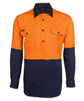 Jb's Wear Work Wear Orange/Navy / XS JB'S Hi-Vis Long Sleeve Close Front Shirt 6HVCF