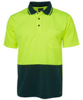 Jb's Wear Work Wear Lime/Bottle / XS JB'S Adults’ and Kids’ Hi-Vis Non-Cuff Traditional Polo 6HVNC