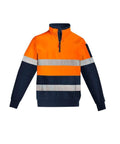 Syzmik Work Wear XXS / Orange/Navy Syzmik Workwear Mens Hi Vis 1/4 Zip Pullover Hoop Taped ZT567
