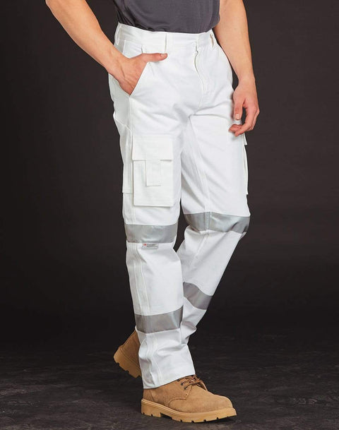 Winning Spirit Work Wear Winning Spirit Mens White Safety pants with Biomotion Tape Configuration WP18HV