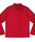 Aussie Pacific Botany Men's Long Sleeve Polo Shirt 1316 Casual Wear Aussie Pacific Red S 