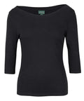 C Of C Ladies 3/4 Sleeve Boat Neck Tee 1BT3 - Flash Uniforms 