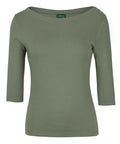 C Of C Ladies 3/4 Sleeve Boat Neck Tee 1BT3 - Flash Uniforms 
