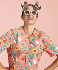 Biz Care Women's Christmas Scrubs Top - Allsorts Workwear