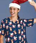 Biz Care Women's Christmas Scrubs Top - Allsorts Workwear