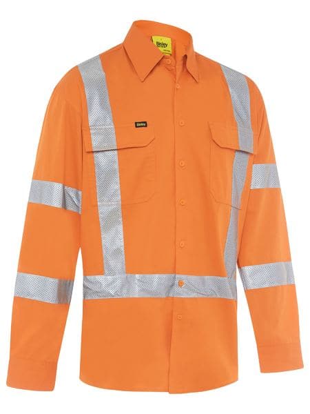 Bisley Workwear Taped X Back Biomotion Cool Lightweight Hi Vis Shirt BS6166XT