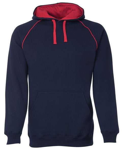 Adult Contrast Fleecy Hoodies Red