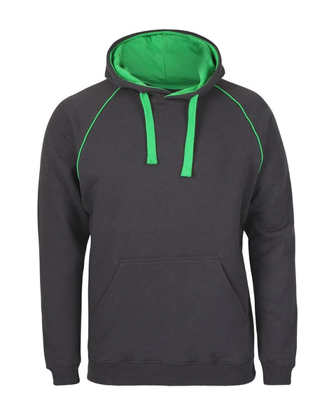 Adult Contrast Fleecy Hoodies Green