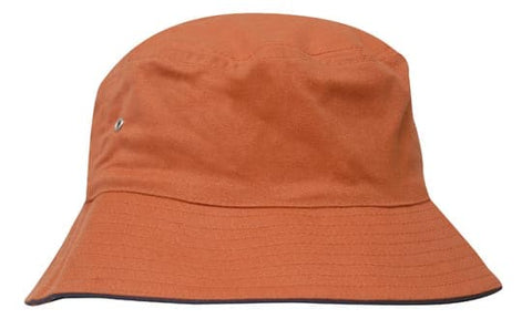 Headwear Bucket Hat With Sandwich Trim Brushed Heavy Sports Twill  *no Sandwich* X12