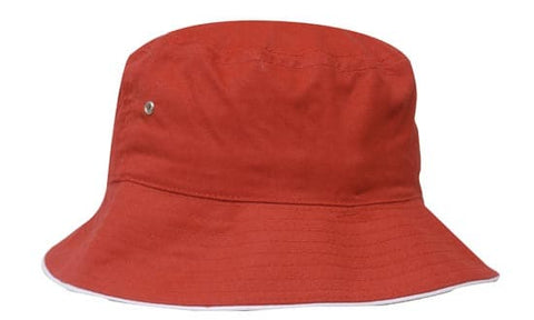 Headwear Bucket Hat With Sandwich Trim Brushed Heavy Sports Twill  *no Sandwich* X12