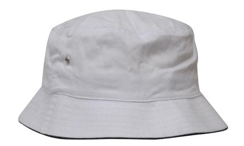 Headwear Bucket Hat With Sandwich Trim Brushed Heavy Sports Twill  *no Sandwich* X12