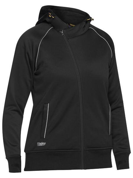 Bisley Women's Fleece Zip Front Hoodie With Sherpa Lining BKL6925 Work Wear Bisley Workwear BLACK (BBLK) 6 