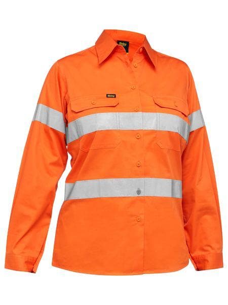 Bisley Women's Taped Hi Vis Cool Lightweight Drill Shirt BL6897