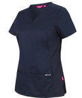 Jb's Ladies Premium Stretch Panel Scrub Top 4SUT1 Navy - Simply Scrubs Australia
