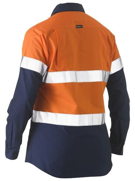 Women's Taped Two Tone Hi Vis Recycled Drill Shirt BL6996T