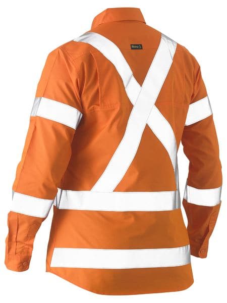 Women's X Taped Hi Vis Recycled Drill Shirt BL6266XT