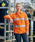 Bisley Apex 185 Women's Taped Hi Vis FR Vented Shirt BL8439T - Flash Uniforms 