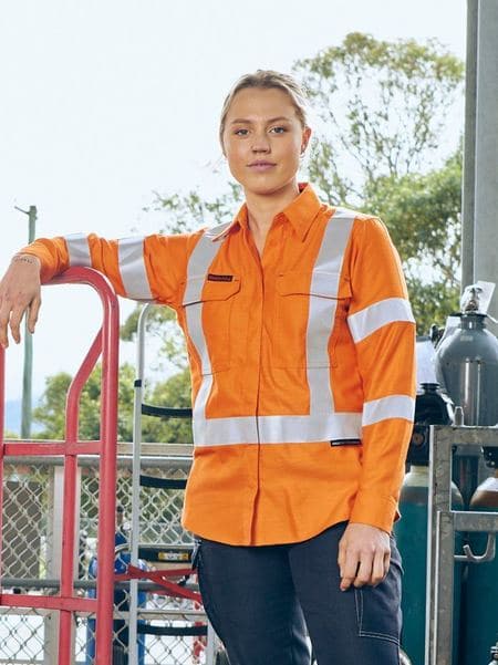 Bisley Apex 185 Women's X-Taped Hi Vis FR Vented Shirt BL8439XT - Flash Uniforms 