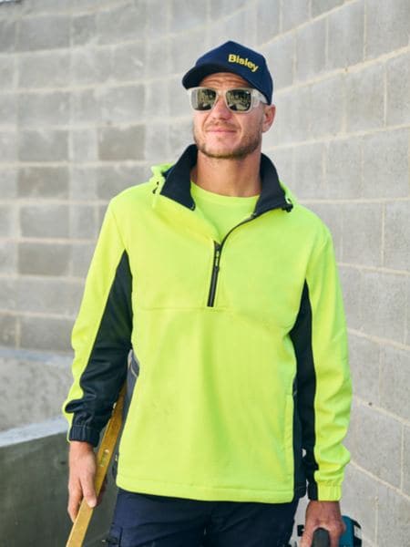 Bisley Workwear Hi Vis Water Repellent Fleece Hoodie BK6571