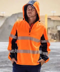 Bisley Workwear Hi Vis Water Repellent Taped Fleece Hoodie BK6571T Bisley Workwear