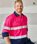 Bisley Workwear 3m Taped Cool Lightweight Hi Vis Shirt Long Sleeve BS6896 Bisley Workwear