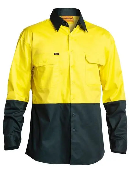 Bisley Workwear Cool Lightweight Hi Vis Drill Shirt Long Sleeve BS6895