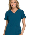 Cherokee IFlex Women's Knit Panel Scrub Top CK605  Simply Scrubs Australia