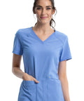 Cherokee IFlex Women's Knit Panel Scrub Top CK605  Simply Scrubs Australia