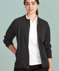 Biz Care Nova Womens Knit Jacket CO342LJ  Flash Uniforms Black Marle XS 