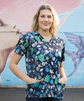 Softies Women's Beach Life Slim Fit Fun Scrub Top BLOT01  Simply Scrubs Australia