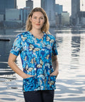 Softies Women's Butterfly Park Slim Fit Fun Scrub Top BPOT01  Simply Scrubs Australia