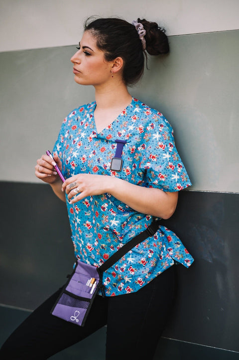 Unisex Christmas Medical Scrubs Top Printed SS01 - Simply Scrubs Australia