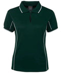 JB'S Wear Women’s Piping Work Polo 7LPI Casual Wear Jb's Wear Forest/White 8 