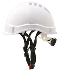 Pro Choice Airborne Linesman Hard Hat Unvented Micro Peak, 6 Point Ratchet Harness - HH6MP PPE Pro Choice WHITE  