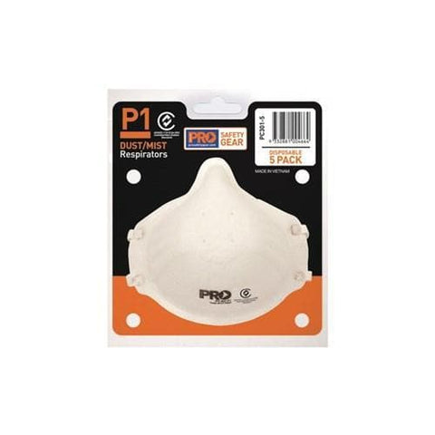 Pro Choice Respirator P1, No Valve 5 Piece Blister Pack PC301-5 PPE Pro Choice   