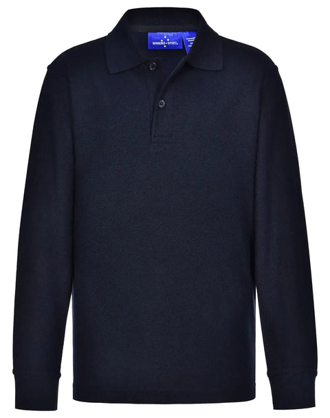 Kids Poly/Cotton Pique Long Sleeve Polo PS12K Winning Spirit