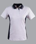 Teammate Polo Shirt Ladies  PS74 Casual Wear Winning Spirit 8 White/Navy 