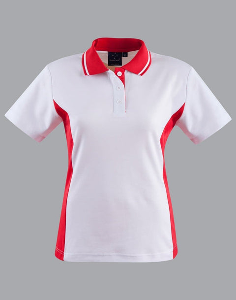 Teammate Polo Shirt Ladies  PS74 Casual Wear Winning Spirit 8 White/Red 