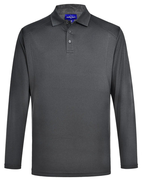 Mens Bamboo Charcoal Eco Fabric Long Sleeve Polo PS89 Winning Spirit